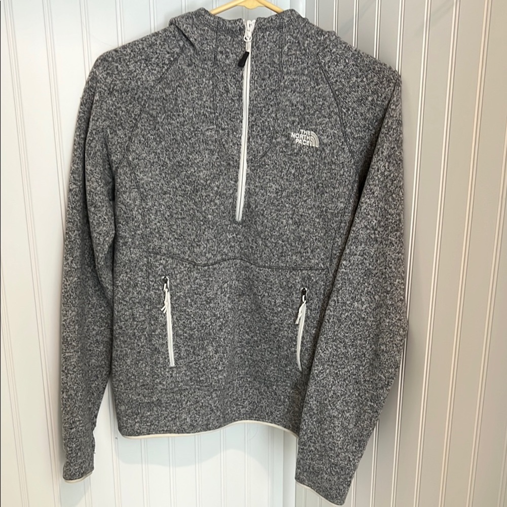 The North Face Woman’s Zip-Up Sweater in Charcoal